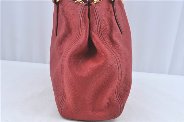 Authentic MIU MIU Leather Shoulder Hand Bag Red J0371