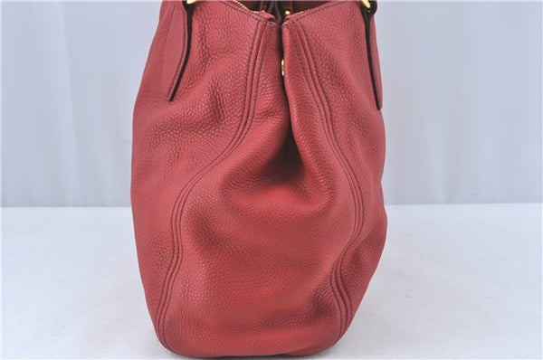 Authentic MIU MIU Leather Shoulder Hand Bag Red J0371