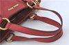 Authentic MIU MIU Leather Shoulder Hand Bag Red J0371