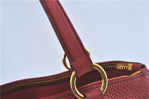 Authentic MIU MIU Leather Shoulder Hand Bag Red J0371