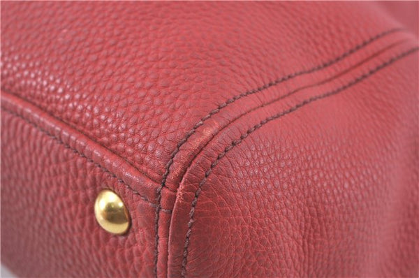 Authentic MIU MIU Leather Shoulder Hand Bag Red J0371