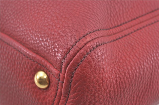 Authentic MIU MIU Leather Shoulder Hand Bag Red J0371