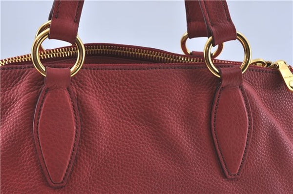 Authentic MIU MIU Leather Shoulder Hand Bag Red J0371