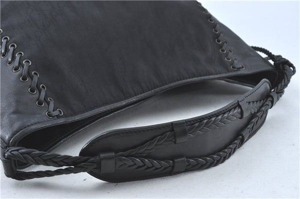 Authentic Christian Dior Trotter Shoulder Hand Bag Nylon Leather Black J0373