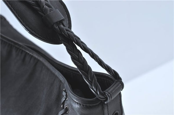 Authentic Christian Dior Trotter Shoulder Hand Bag Nylon Leather Black J0373