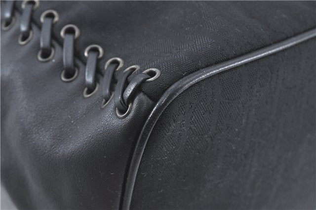 Authentic Christian Dior Trotter Shoulder Hand Bag Nylon Leather Black J0373