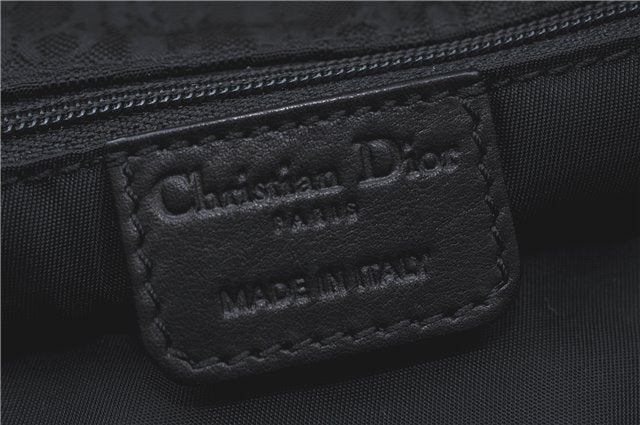 Authentic Christian Dior Trotter Shoulder Hand Bag Nylon Leather Black J0373