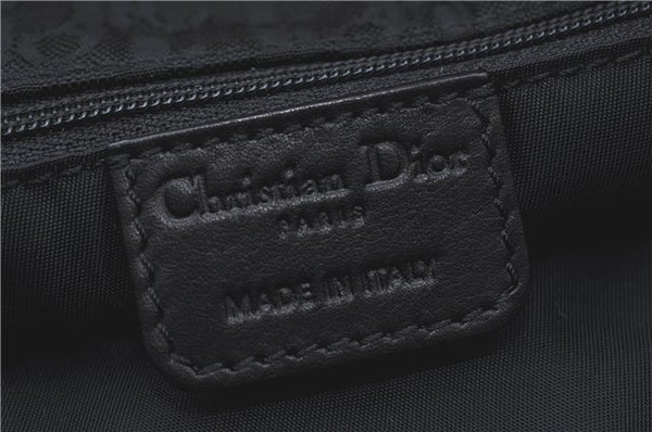 Authentic Christian Dior Trotter Shoulder Hand Bag Nylon Leather Black J0373