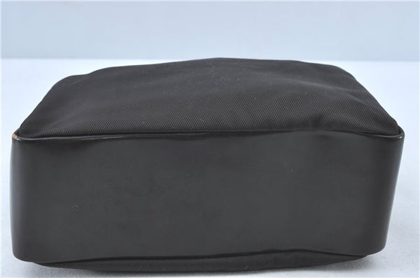 Authentic GUCCI Bamboo Hand Bag Purse Nylon Leather Brown J0375