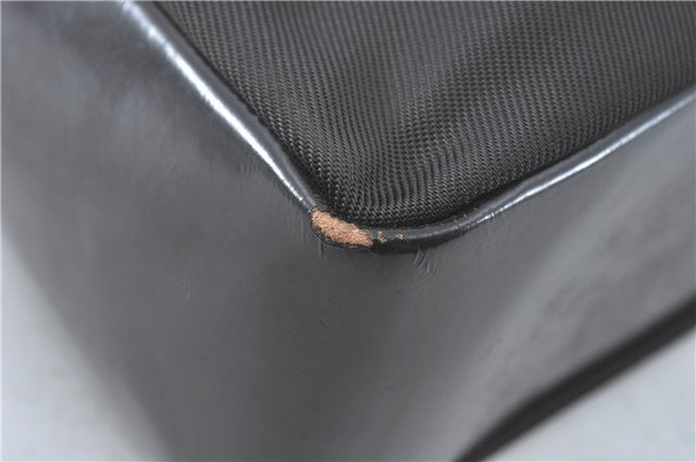 Authentic GUCCI Bamboo Hand Bag Purse Nylon Leather Brown J0375