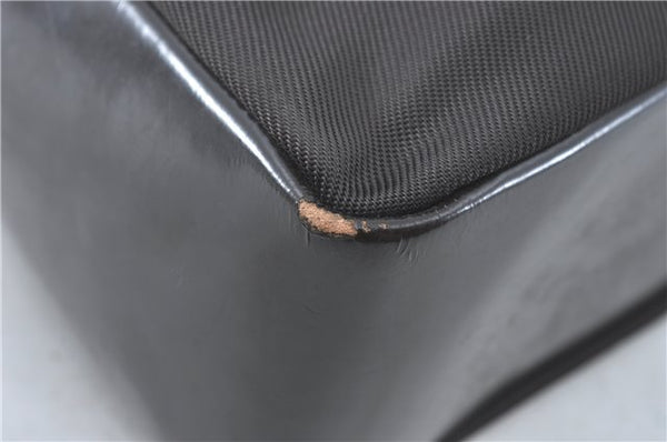 Authentic GUCCI Bamboo Hand Bag Purse Nylon Leather Brown J0375