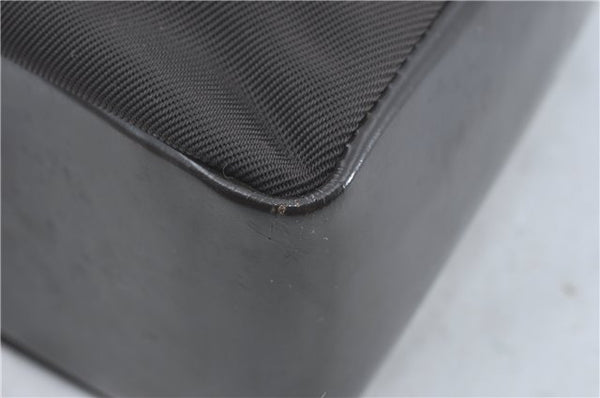 Authentic GUCCI Bamboo Hand Bag Purse Nylon Leather Brown J0375