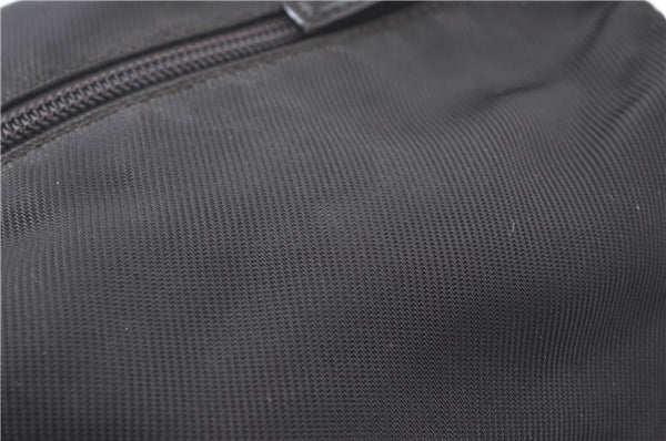 Authentic GUCCI Bamboo Hand Bag Purse Nylon Leather Brown J0375