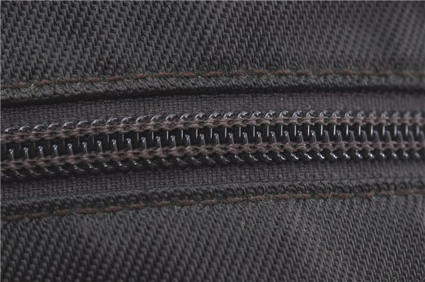 Authentic GUCCI Bamboo Hand Bag Purse Nylon Leather Brown J0375