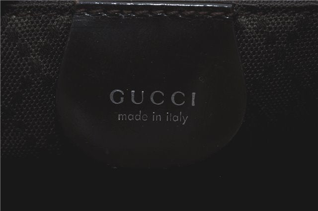 Authentic GUCCI Bamboo Hand Bag Purse Nylon Leather Brown J0375