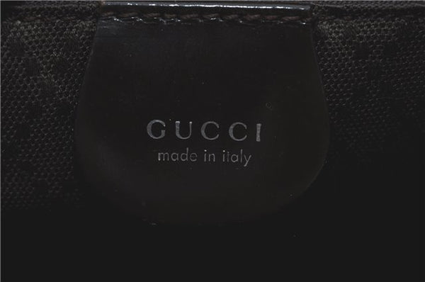 Authentic GUCCI Bamboo Hand Bag Purse Nylon Leather Brown J0375