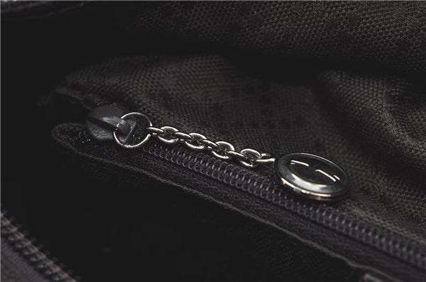 Authentic GUCCI Bamboo Hand Bag Purse Nylon Leather Brown J0375