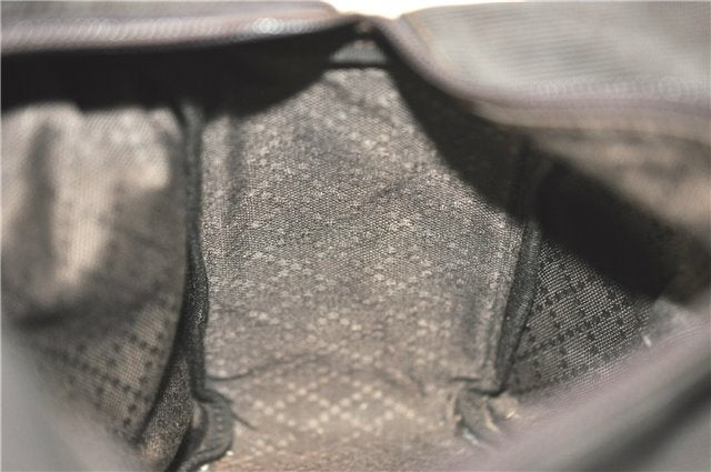 Authentic GUCCI Bamboo Hand Bag Purse Nylon Leather Brown J0375