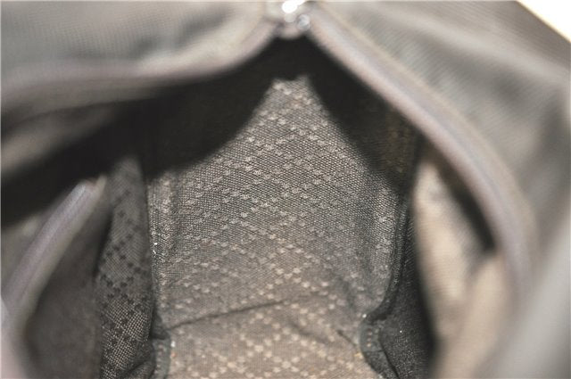 Authentic GUCCI Bamboo Hand Bag Purse Nylon Leather Brown J0375