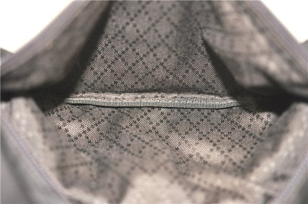 Authentic GUCCI Bamboo Hand Bag Purse Nylon Leather Brown J0375