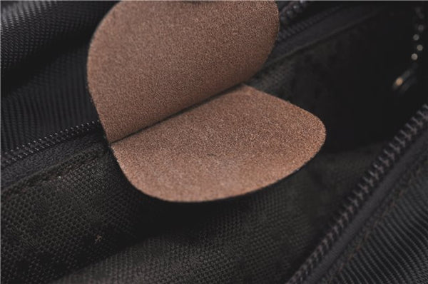 Authentic GUCCI Bamboo Hand Bag Purse Nylon Leather Brown J0375