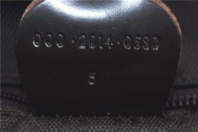 Authentic GUCCI Bamboo Hand Bag Purse Nylon Leather Brown J0375