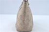 Authentic Ferragamo Gancini Canvas Leather Shoulder Tote Bag Beige Brown J0378