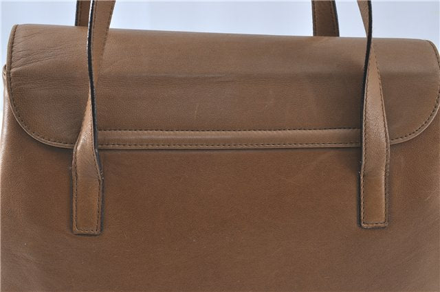 Authentic Salvatore Ferragamo Vara Shoulder Tote Bag Leather Brown SF J0383