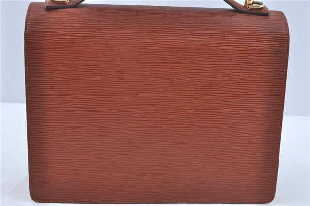 Authentic Louis Vuitton Epi Monceau 2Way Shoulder Hand Bag Brown M52123 LV J0385
