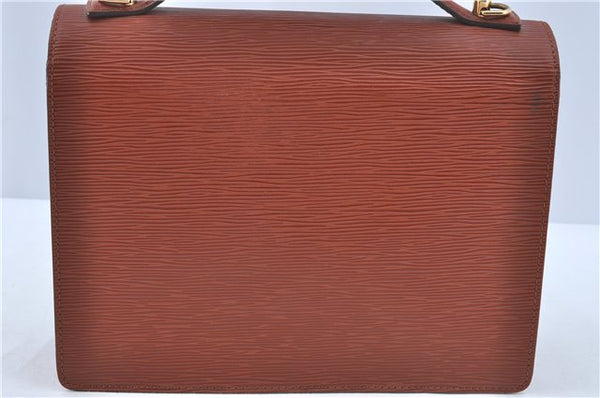 Authentic Louis Vuitton Epi Monceau 2Way Shoulder Hand Bag Brown M52123 LV J0385
