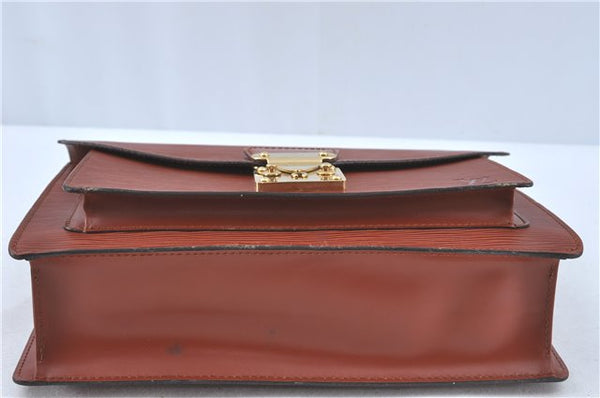 Authentic Louis Vuitton Epi Monceau 2Way Shoulder Hand Bag Brown M52123 LV J0385