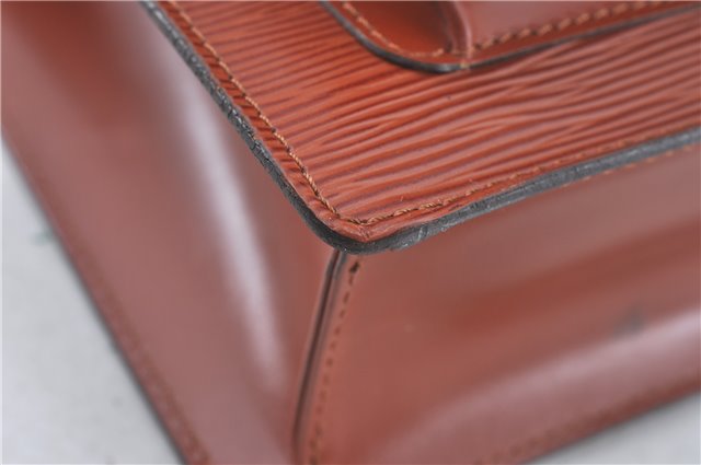 Authentic Louis Vuitton Epi Monceau 2Way Shoulder Hand Bag Brown M52123 LV J0385