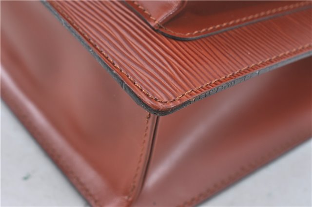 Authentic Louis Vuitton Epi Monceau 2Way Shoulder Hand Bag Brown M52123 LV J0385