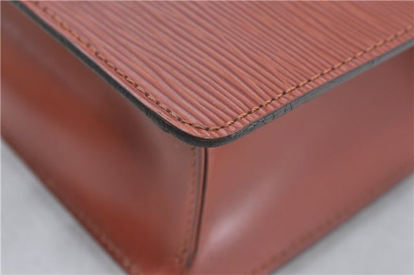 Authentic Louis Vuitton Epi Monceau 2Way Shoulder Hand Bag Brown M52123 LV J0385