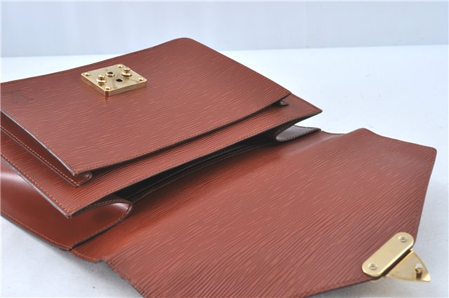 Authentic Louis Vuitton Epi Monceau 2Way Shoulder Hand Bag Brown M52123 LV J0385