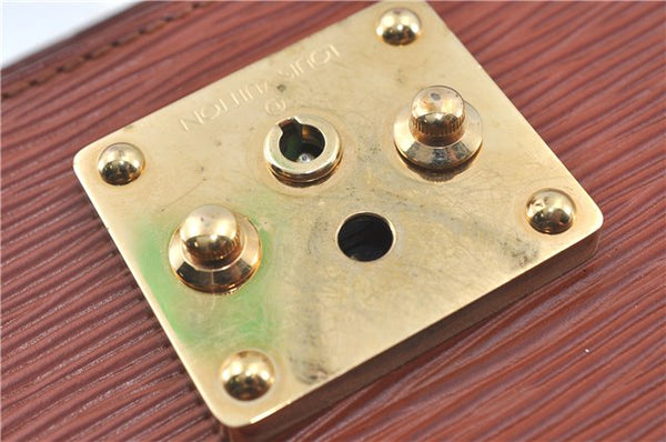 Authentic Louis Vuitton Epi Monceau 2Way Shoulder Hand Bag Brown M52123 LV J0385