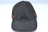 Authentic GUCCI Web Sherry Line Cap GG Canvas Leather Size M 200035 Black J0410