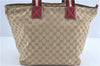 Authentic GUCCI Shoulder Tote Bag GG Canvas Leather 131231 Beige Red J0418