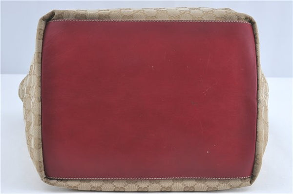 Authentic GUCCI Shoulder Tote Bag GG Canvas Leather 131231 Beige Red J0418