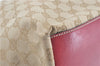 Authentic GUCCI Shoulder Tote Bag GG Canvas Leather 131231 Beige Red J0418