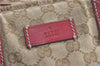 Authentic GUCCI Shoulder Tote Bag GG Canvas Leather 131231 Beige Red J0418