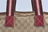 Authentic GUCCI Shoulder Tote Bag GG Canvas Leather 131231 Beige Red J0418