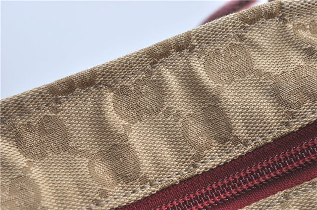 Authentic GUCCI Shoulder Tote Bag GG Canvas Leather 131231 Beige Red J0418