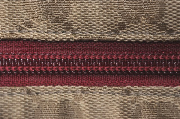 Authentic GUCCI Shoulder Tote Bag GG Canvas Leather 131231 Beige Red J0418