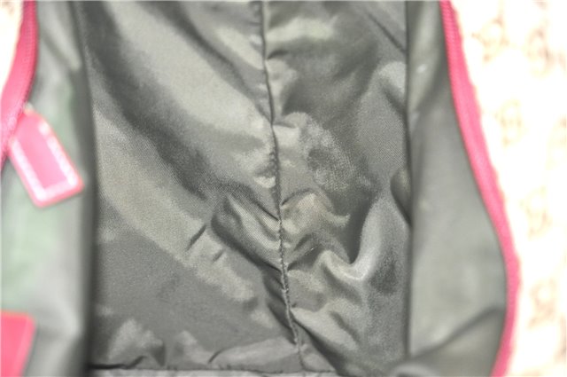 Authentic GUCCI Shoulder Tote Bag GG Canvas Leather 131231 Beige Red J0418