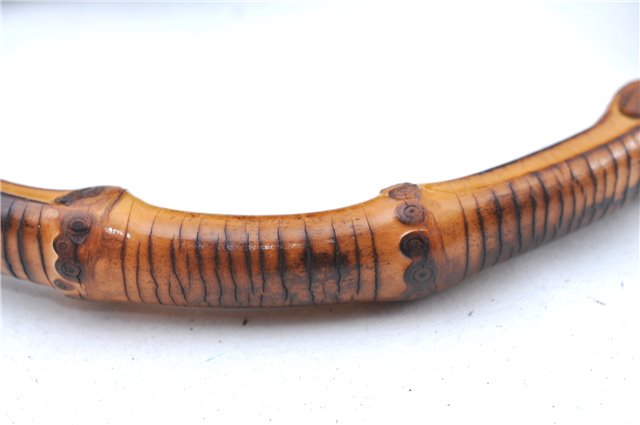 Authentic GUCCI Bamboo Shoulder Bag Suede Leather Brown Black J0426