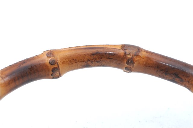 Authentic GUCCI Bamboo Shoulder Bag Suede Leather Brown Black J0426