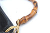 Authentic GUCCI Bamboo Shoulder Bag Suede Leather Brown Black J0426