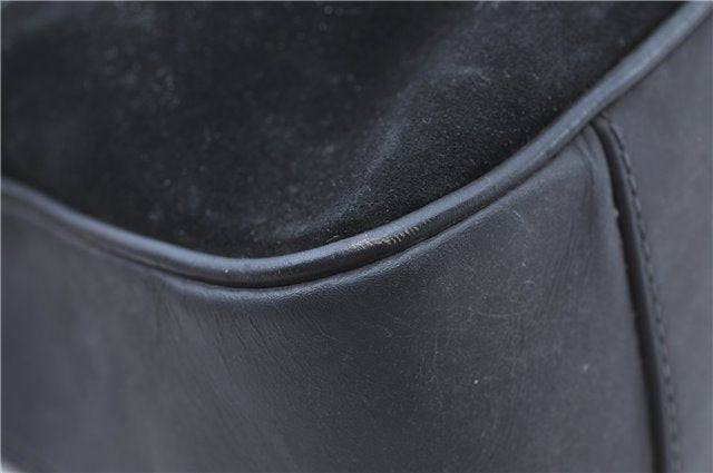 Authentic GUCCI Bamboo Shoulder Bag Suede Leather Brown Black J0426