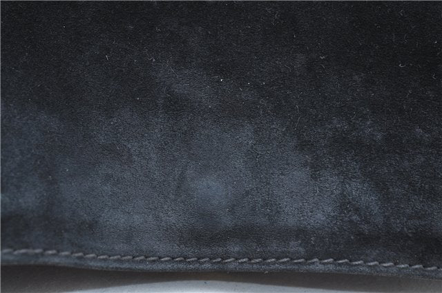 Authentic GUCCI Bamboo Shoulder Bag Suede Leather Brown Black J0426